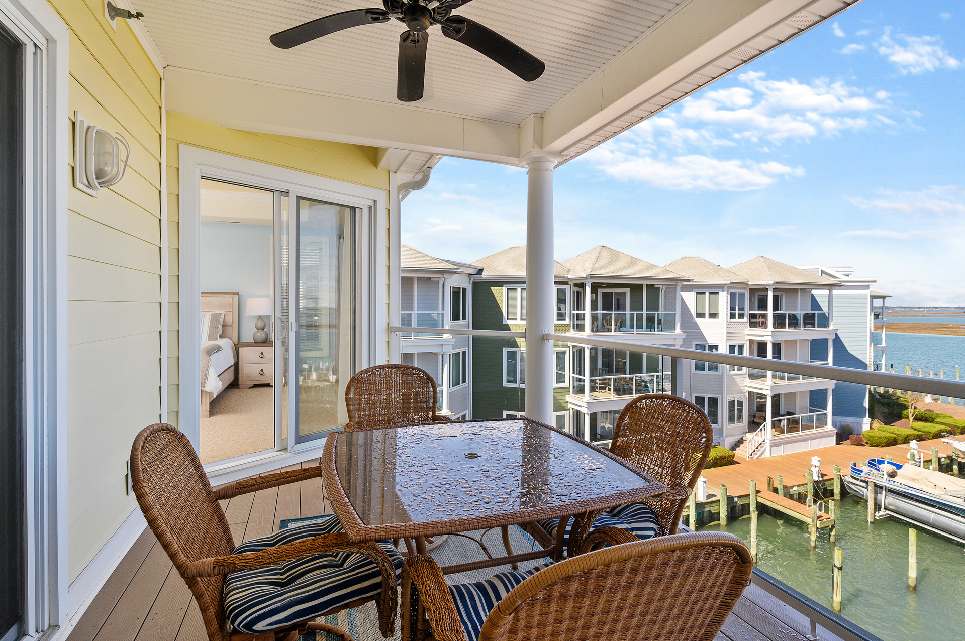 Dine Al-Fresco on the Furnished Bayfront Balcony!