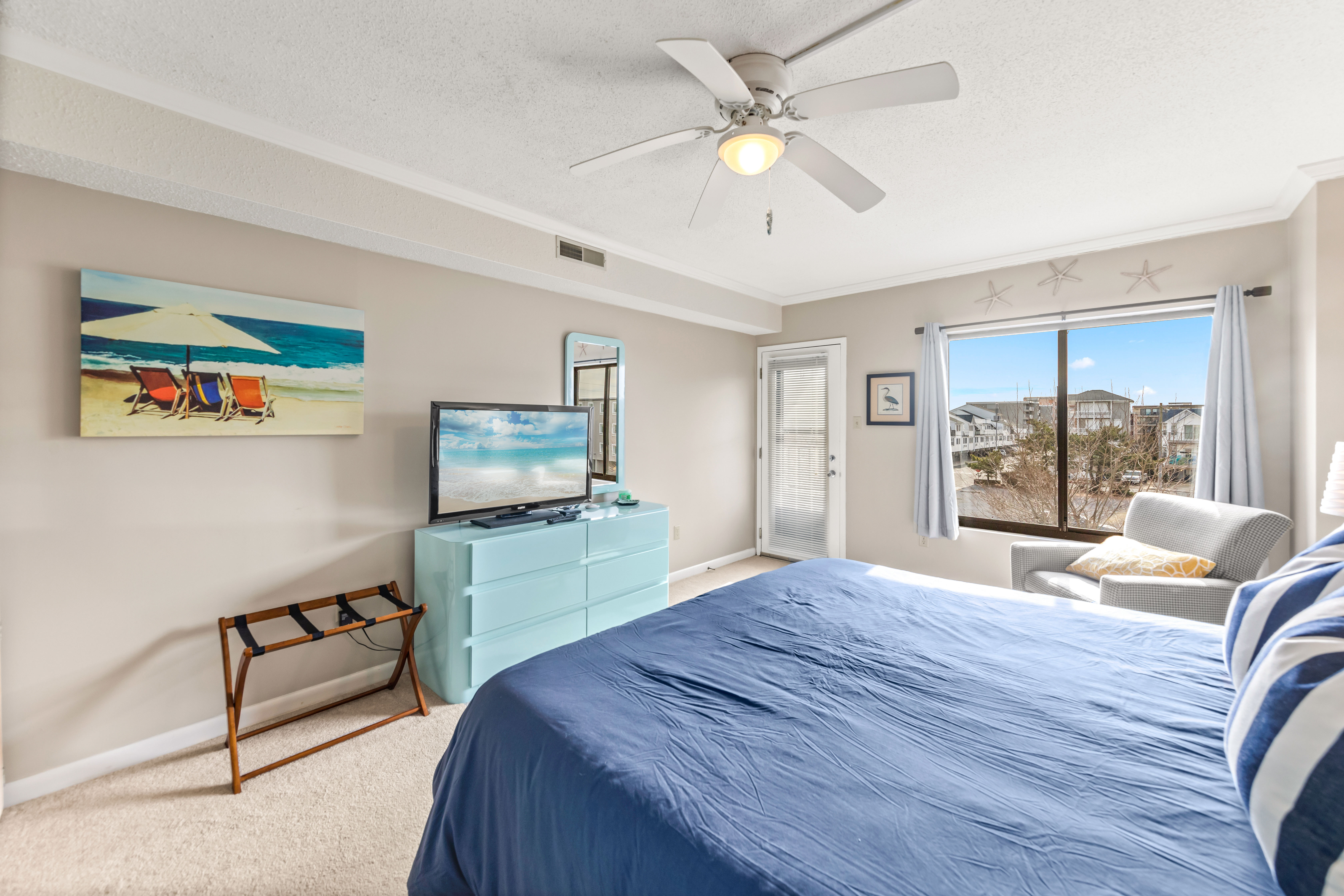 Or sink into bed for a movie night on the flat screen TV!