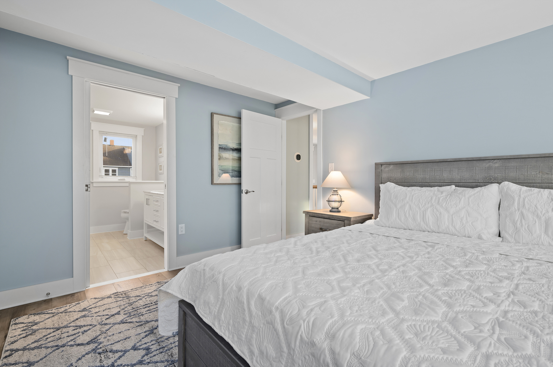 Primary Bedroom has a comfy King Bed.