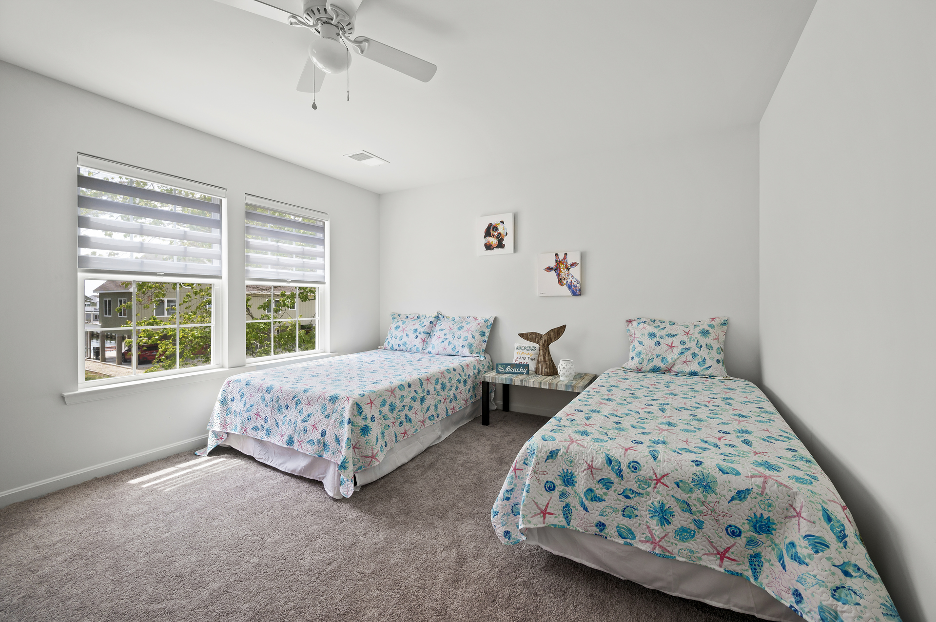 Bedroom 2 has a Full Bed and a Twin Bed.