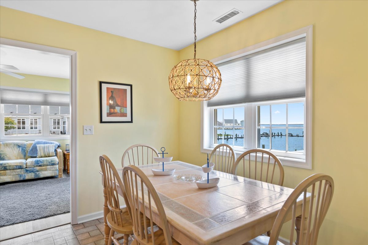 Spacious Eat-in Kitchen has amazing Bay Views!