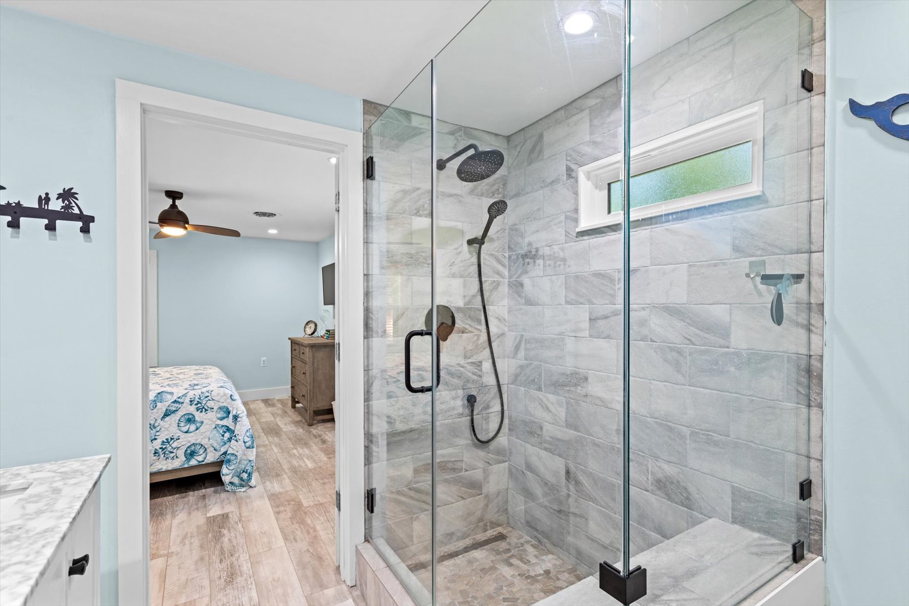 Custom Tile Walk-in Glass Shower is amazing.