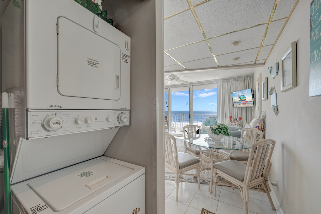 There's even a stackable Washer/Dryer for your use!