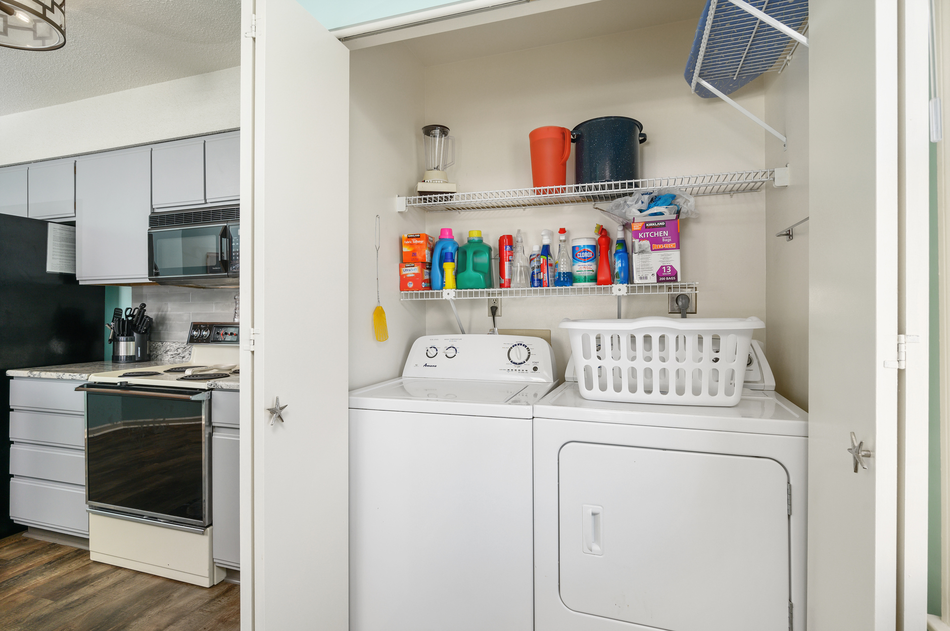 Washer and dryer in case you may need to toss a load in.