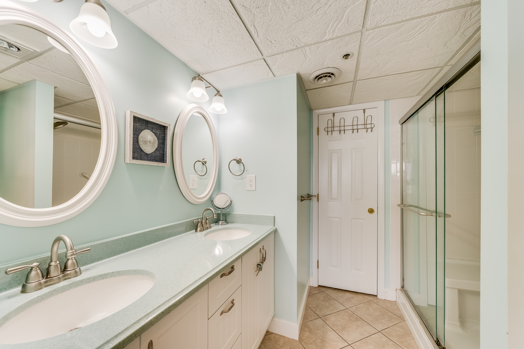 Rinse off the Sand in the Spacious Walk-In Shower.