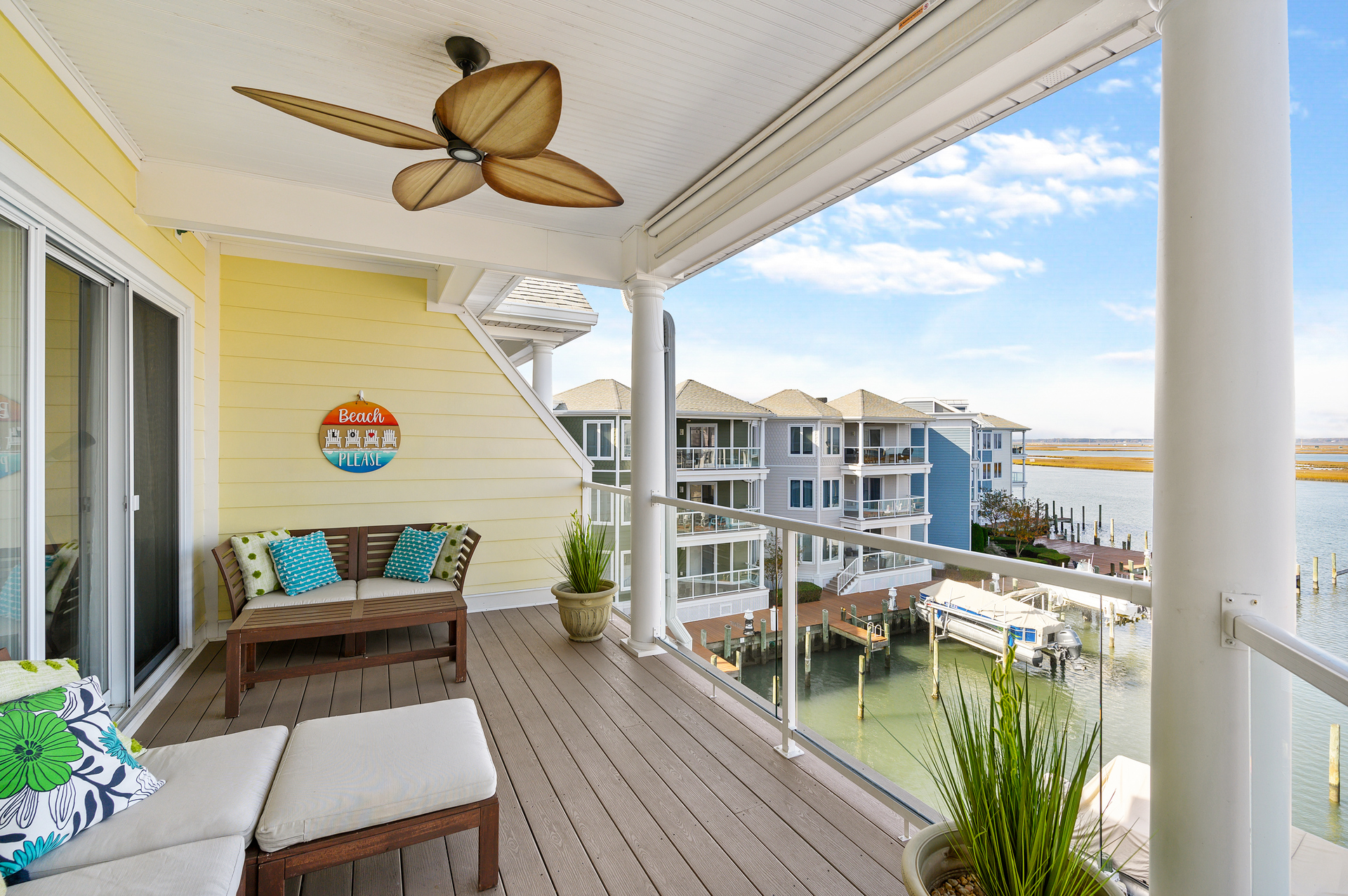 Slip out to the Bayfront Balcony and watch the sun sink into the water.