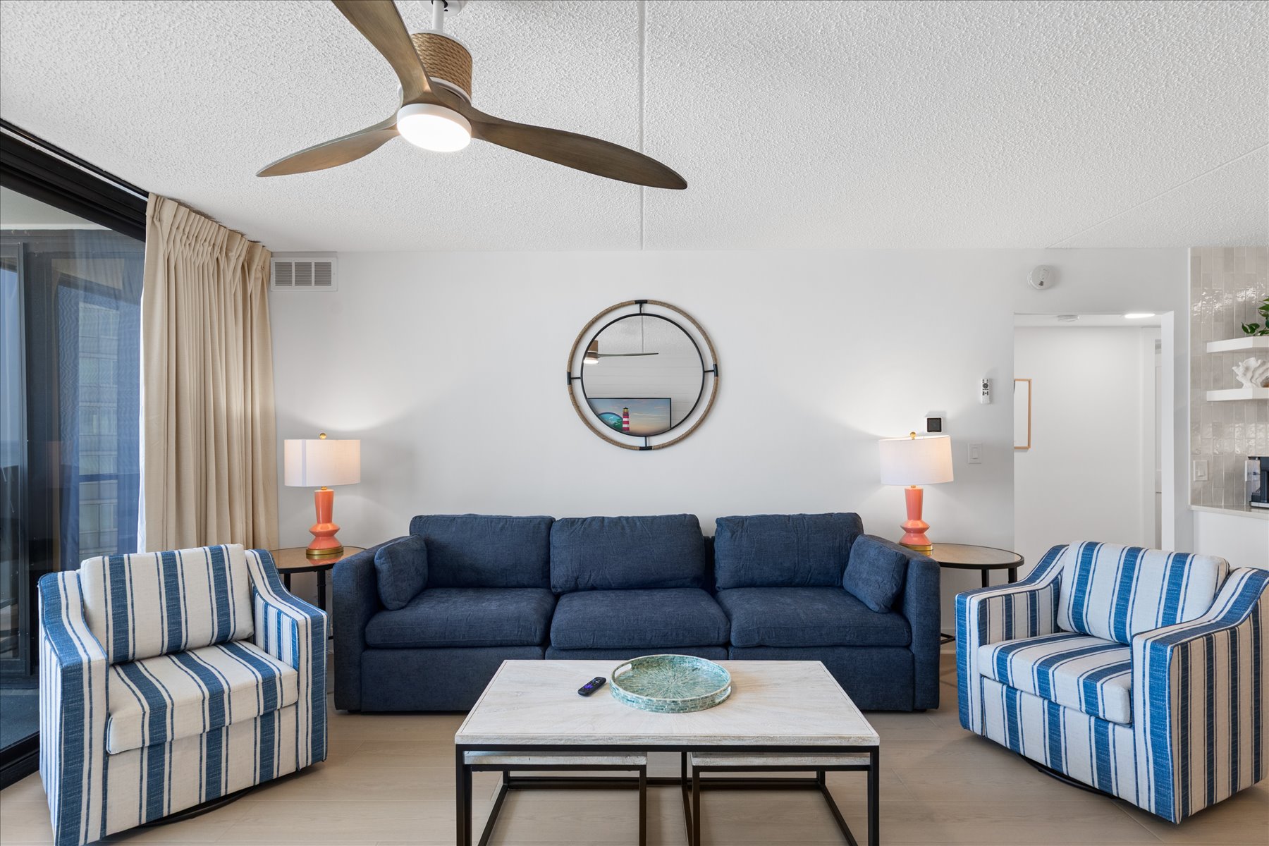 Plush living room sofa seating.