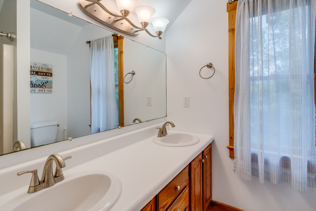 Full Bath 2 has a Double Vanity and Tub/Shower Combo.