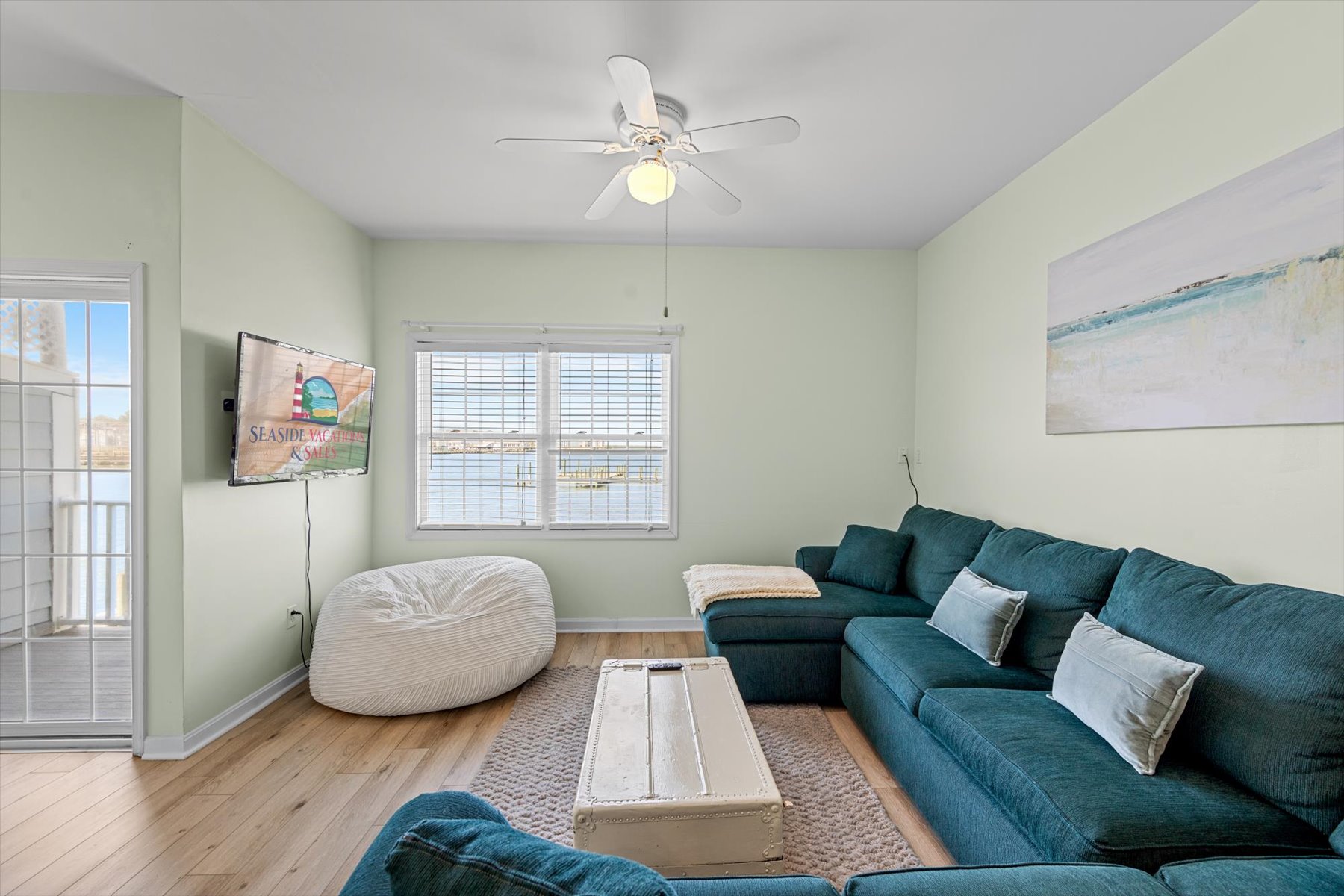 Sink into the comfy furnishings after a fun-filled day at the Beach.