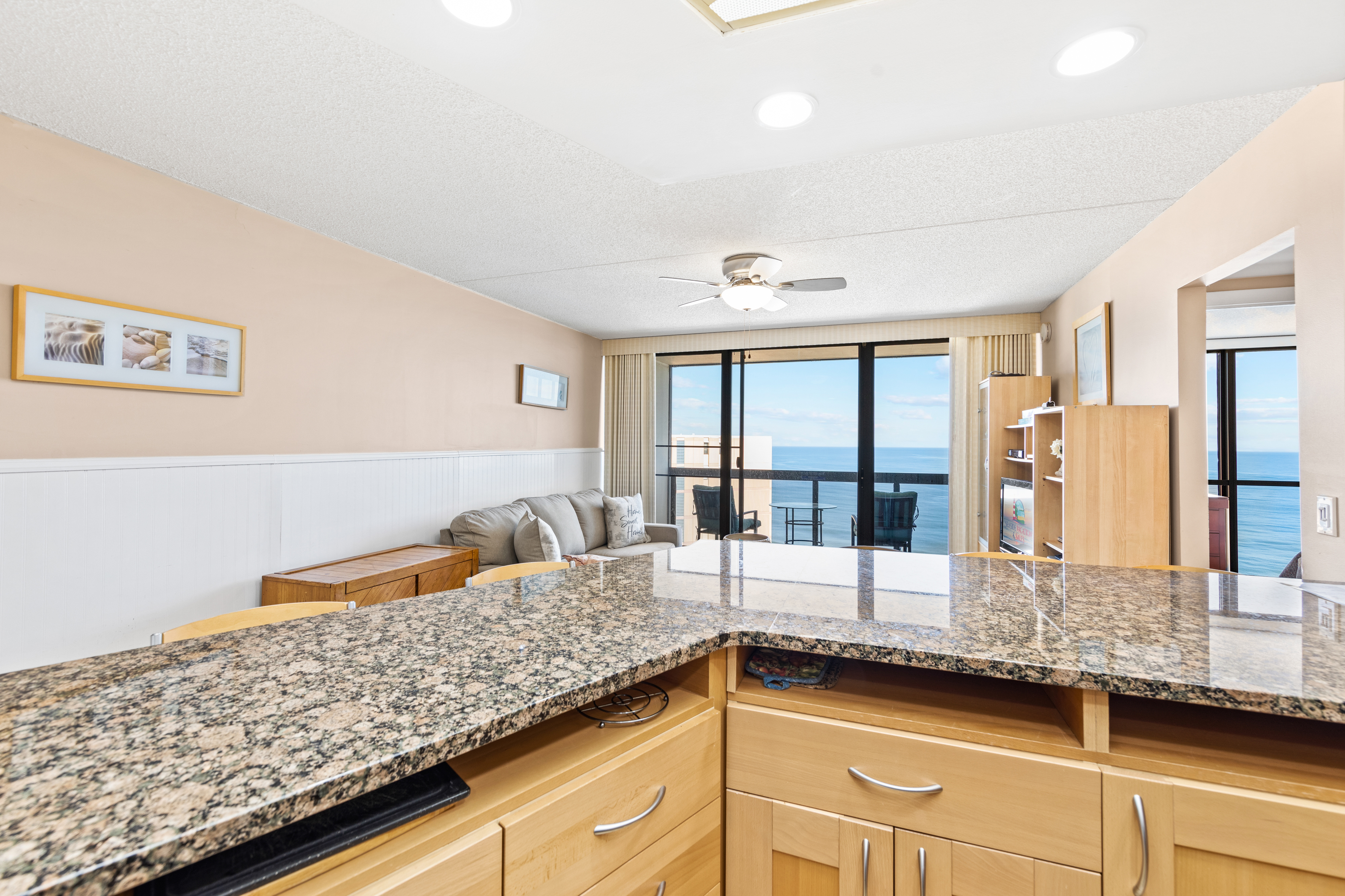 Even cooking a meal is in the wonder of grand ocean views!