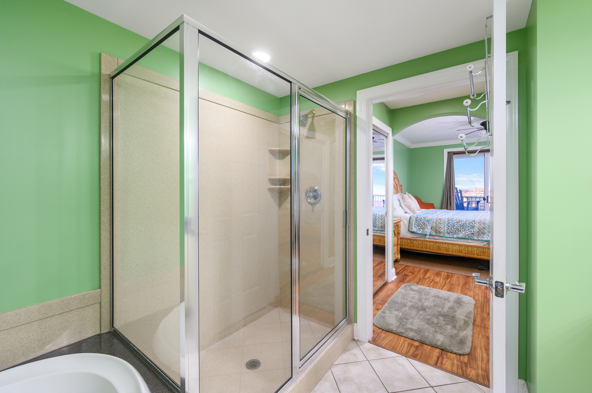 The Large, Walk-In Shower in the Primary Bath