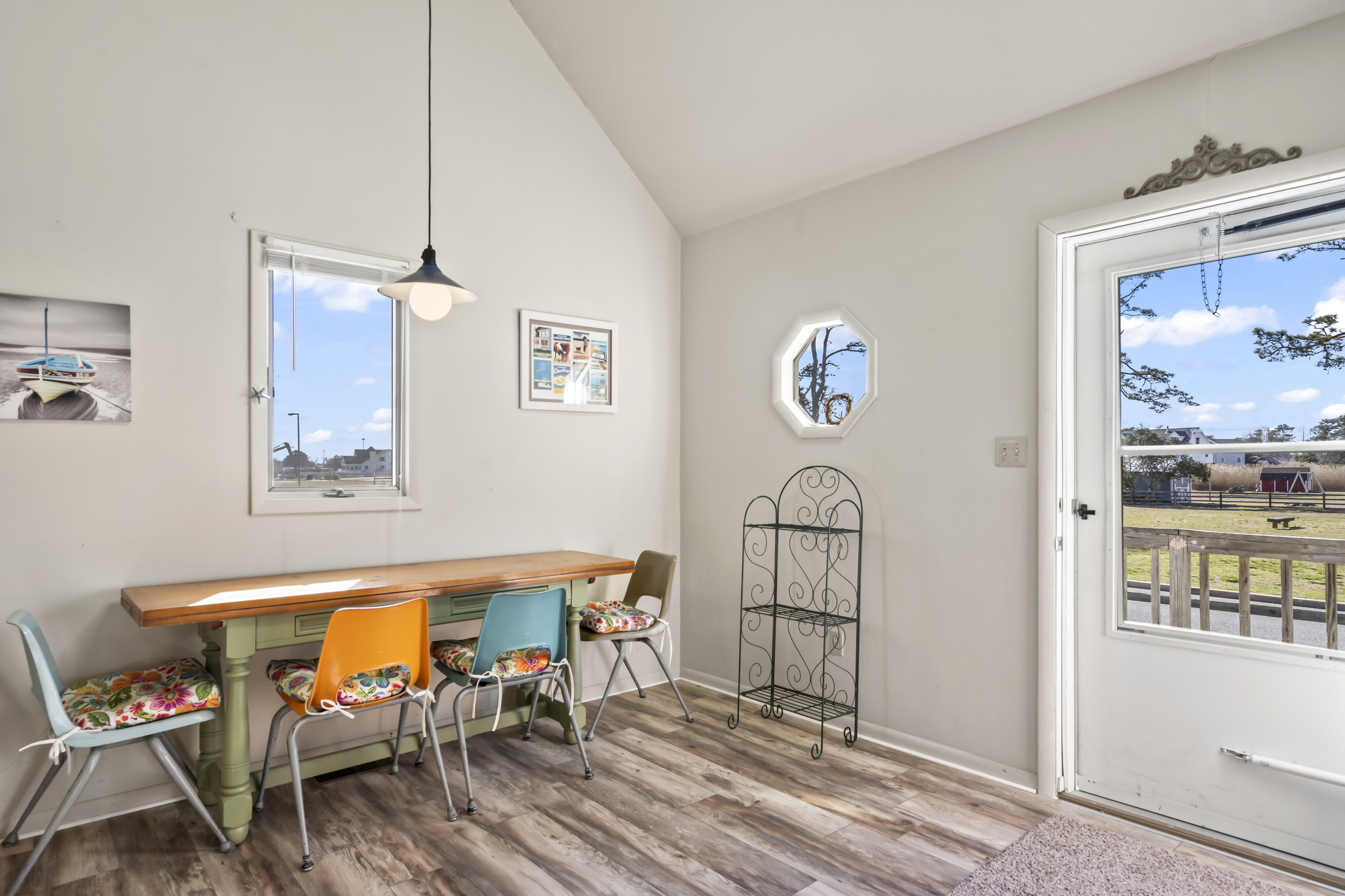 Dine in, or wander to a nearby Restaurant.