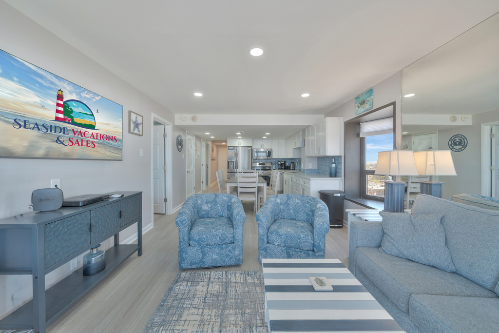 Gorgeous Wood Flooring is reminiscent of the Famous OC Boardwalk!