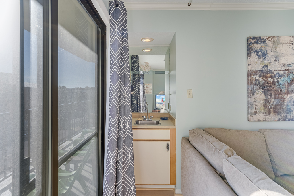 You'll love the convenience of the wet bar in the living area!