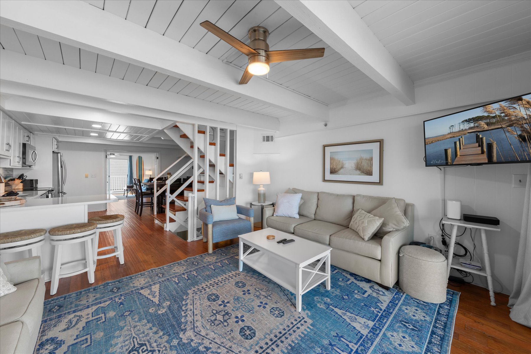 Relax in the Living Area with Incredible Views, Free Wi-Fi, & Flat Screen TV.