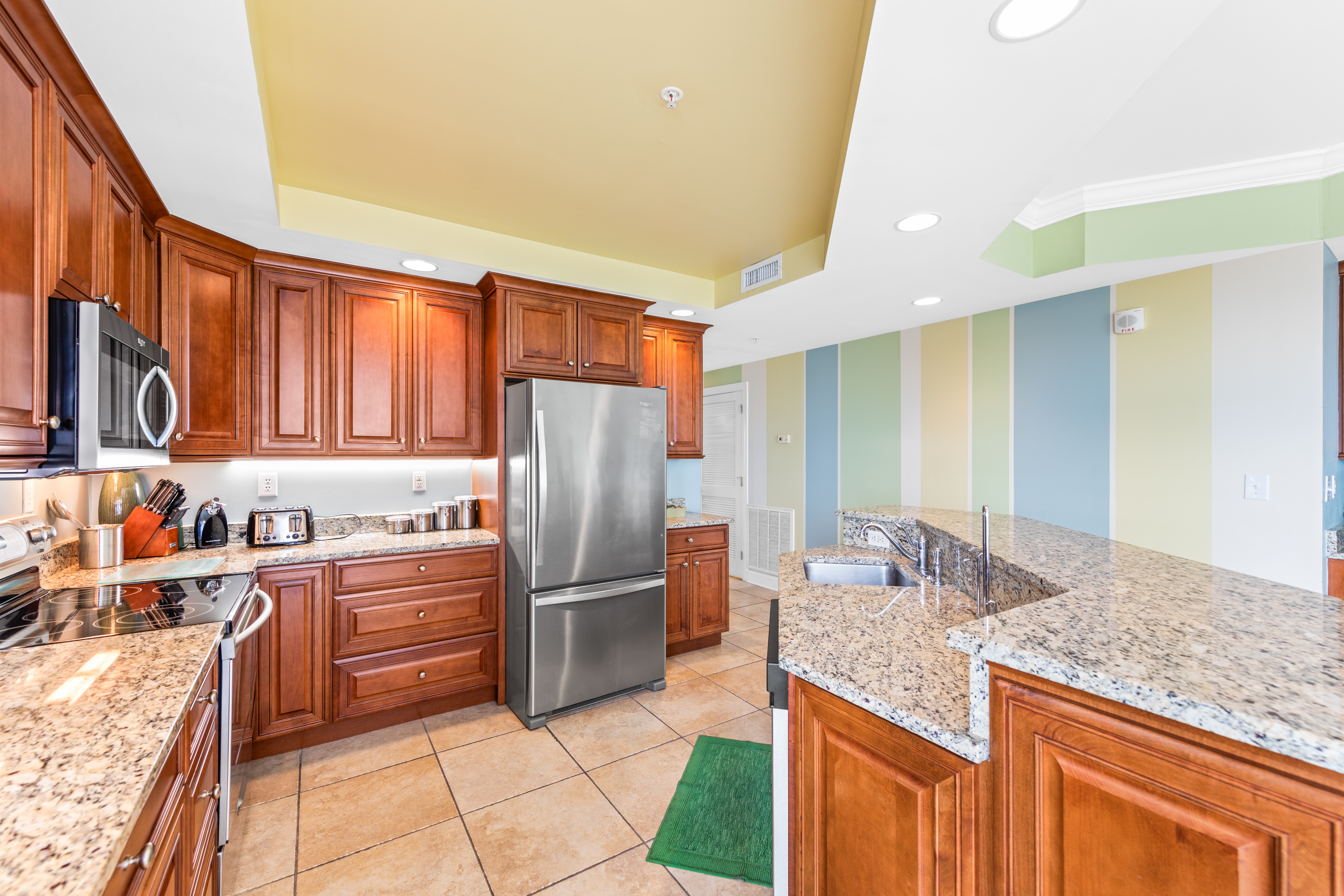 Enjoy all the luxuries of home with a fully stocked kitchen, along with top of the line appliances.