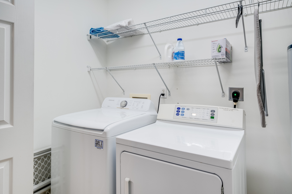 Upstairs is a Full Size Washer and Dryer for your convenience.