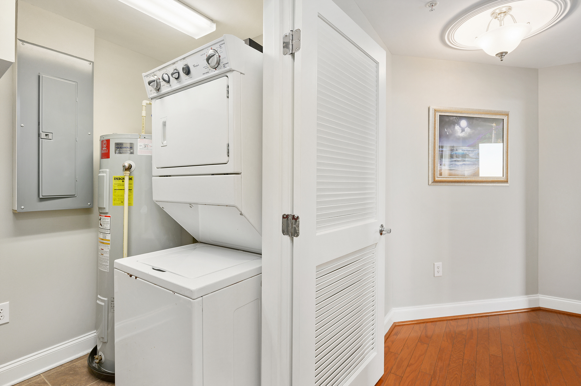We know Laundry isn't on your mind when you're on vacation but this stacked Washer/Dryer unit will come in handy!
