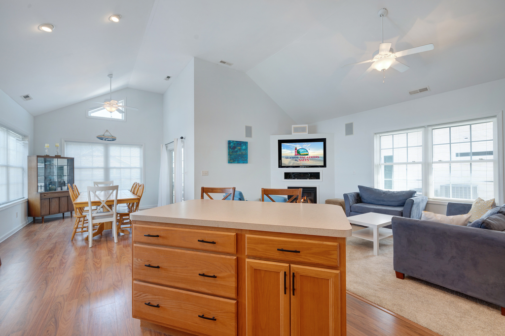 The Open Living & Kitchen Area allows you to never miss out on a bit of Family Fun!