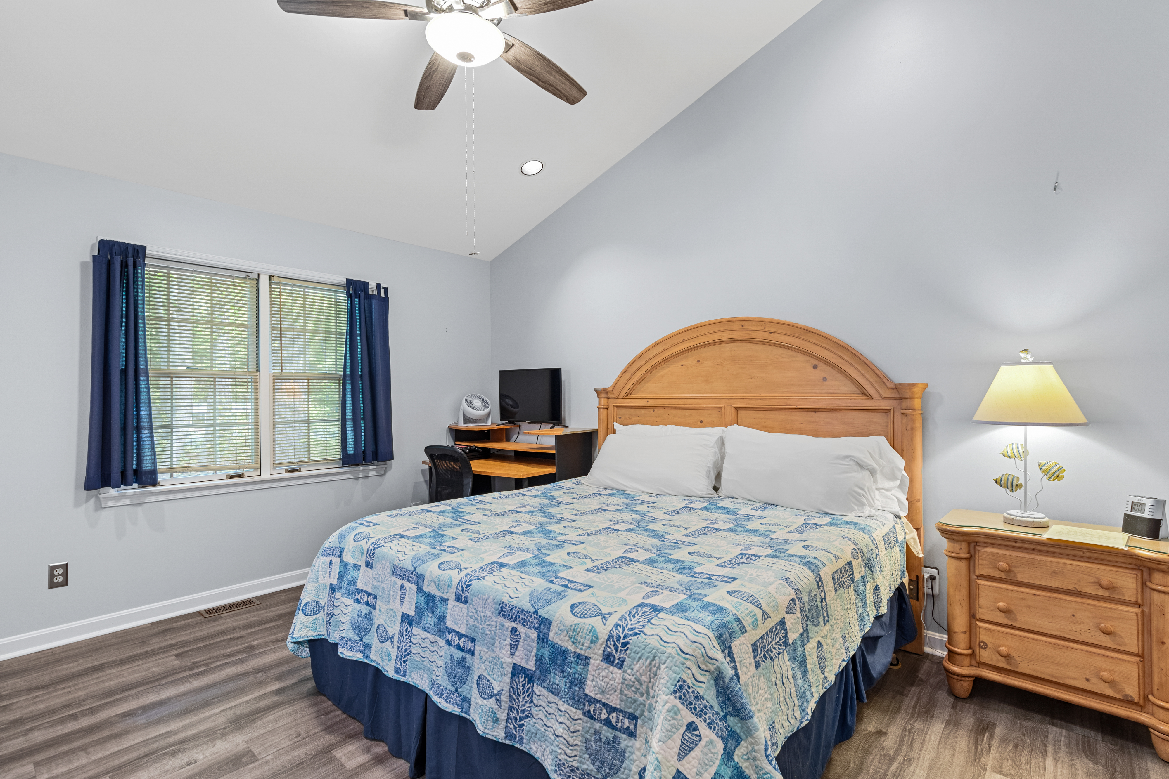 This Primary Bedroom has a Plush King Bed.
