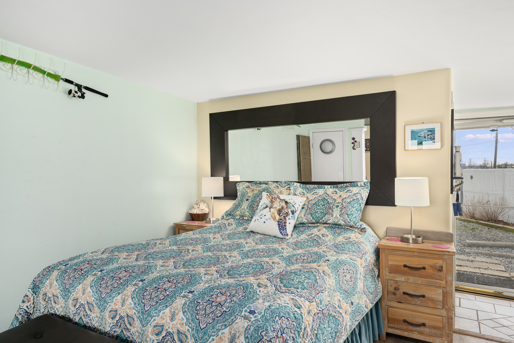 Comfy Queen Bed in Sleeping Area.