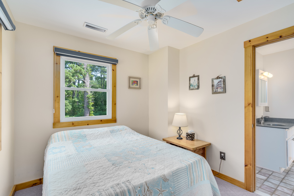 Bedroom 1 has a comfy Full Bed and is on the top floor.