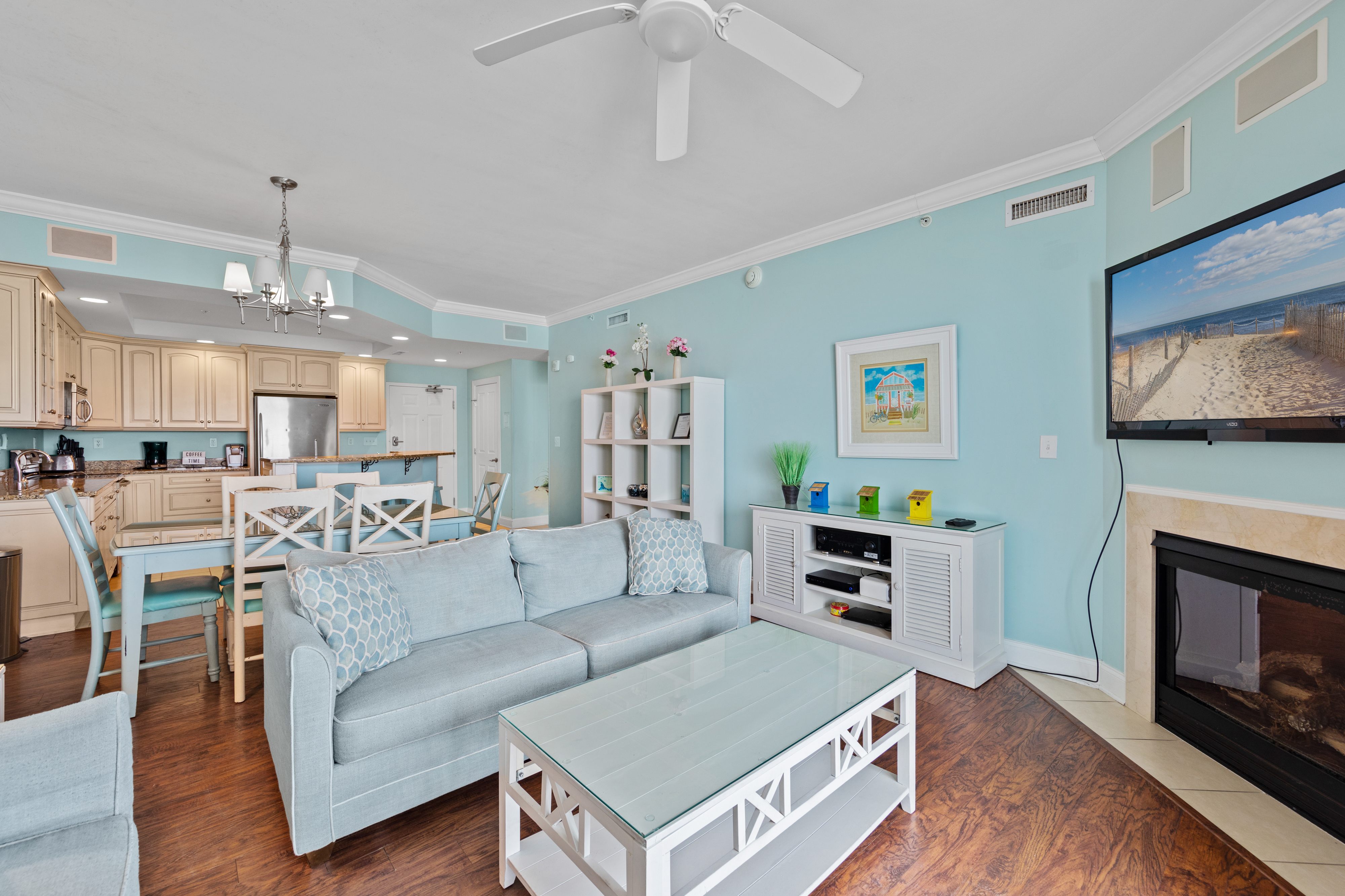 Sink into the Cozy Sofa and soak up the AC after a long day of Fun in the Sun.