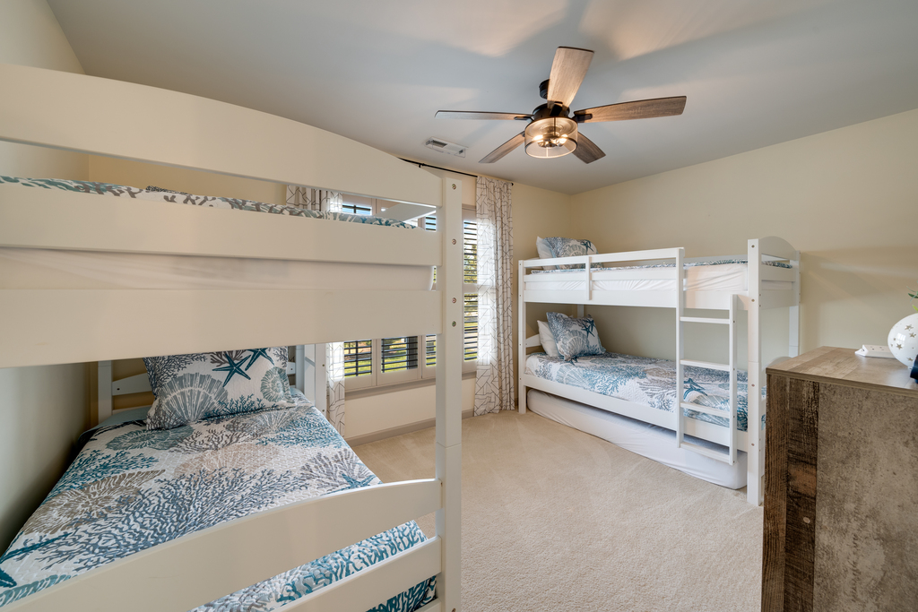 The Bonus Room has 2 Twin Bunkbeds and sleeps 4.