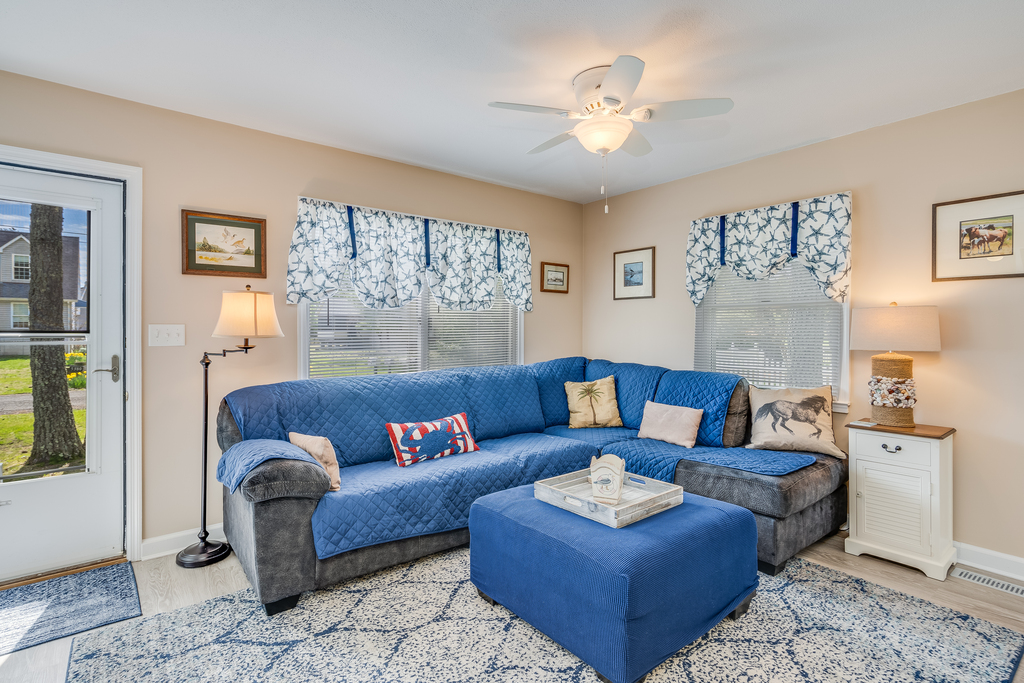Sandy Beach walls and modern Furnishings make this a warm, cozy room to relax in.