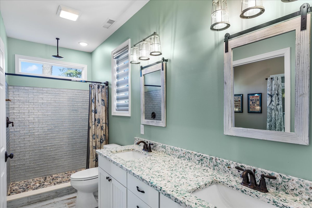 Gorgeous Master Bath with Walk-in Custom Shower and Double Vanity.