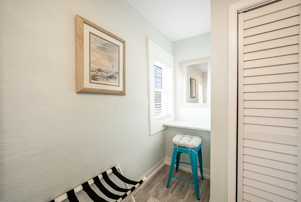 Perfect little nook for getting ready each morning.