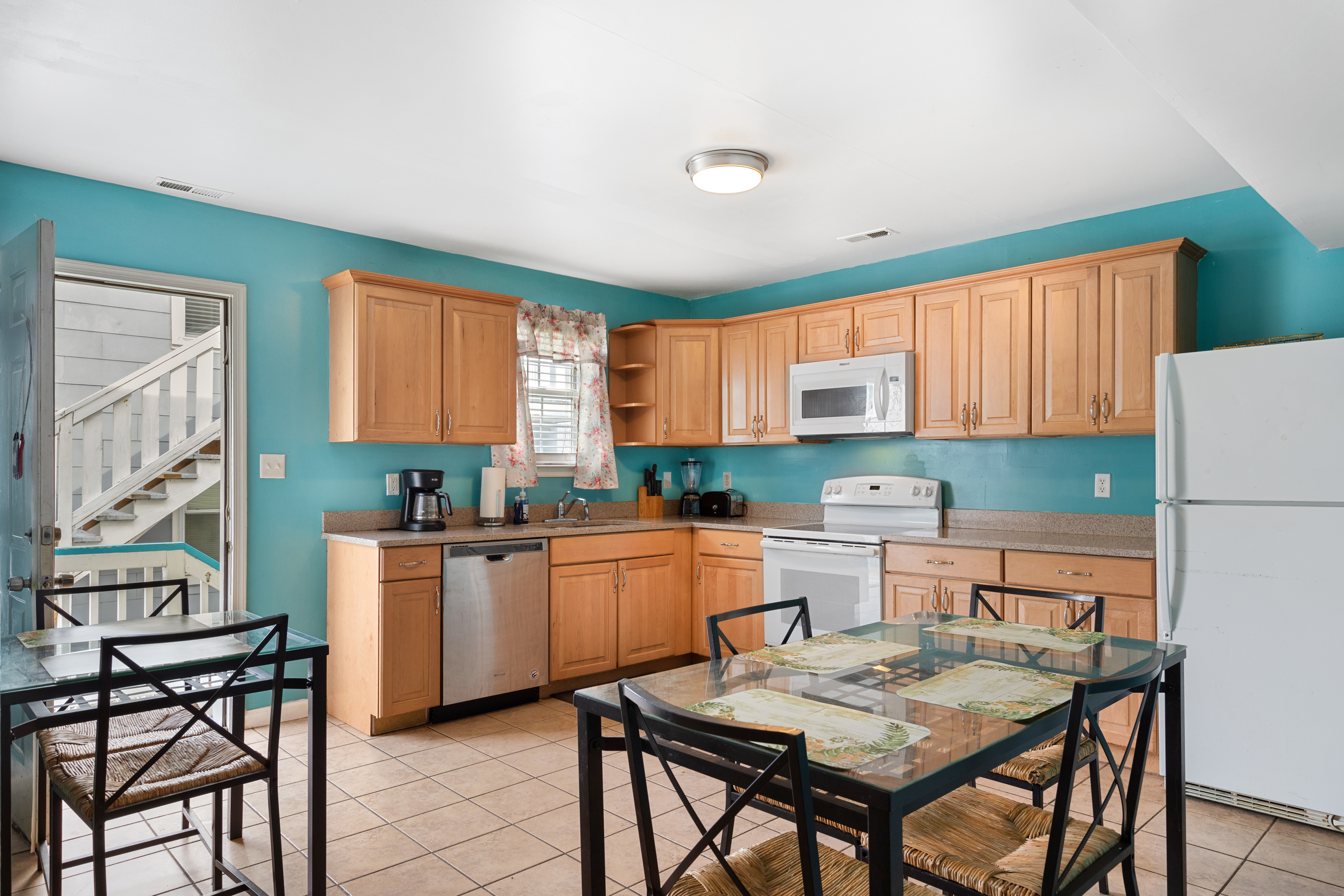 The fully stocked kitchen has everything you need to make a gourmet meal for the family.