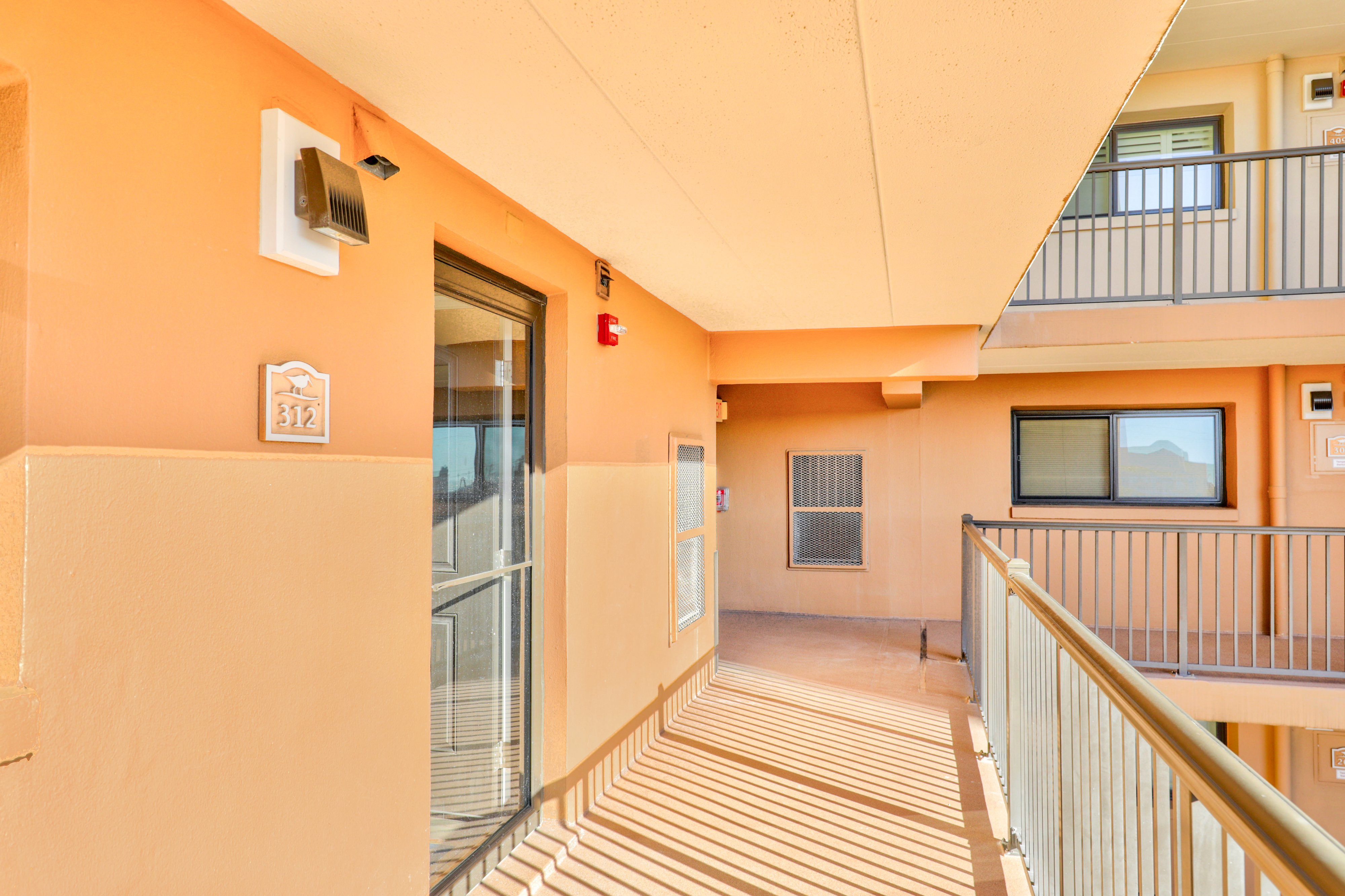 Front door entrance to Sandpiper Dunes 312.
