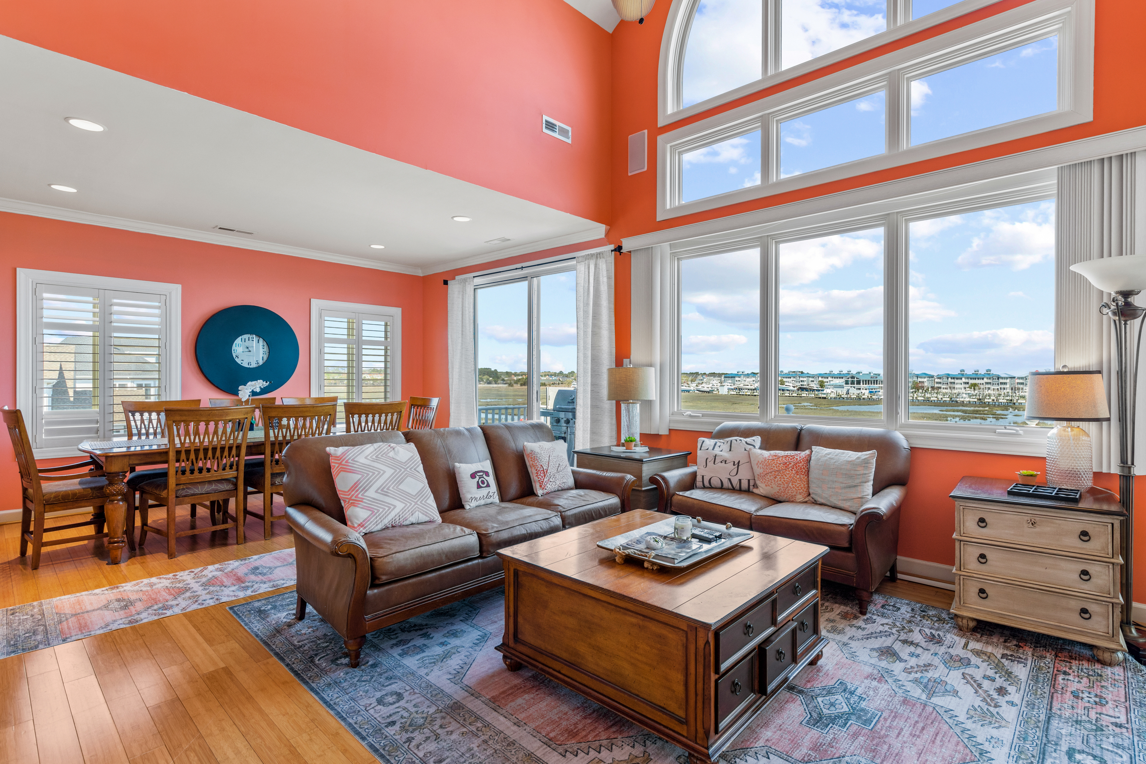 With cozy furnishings.