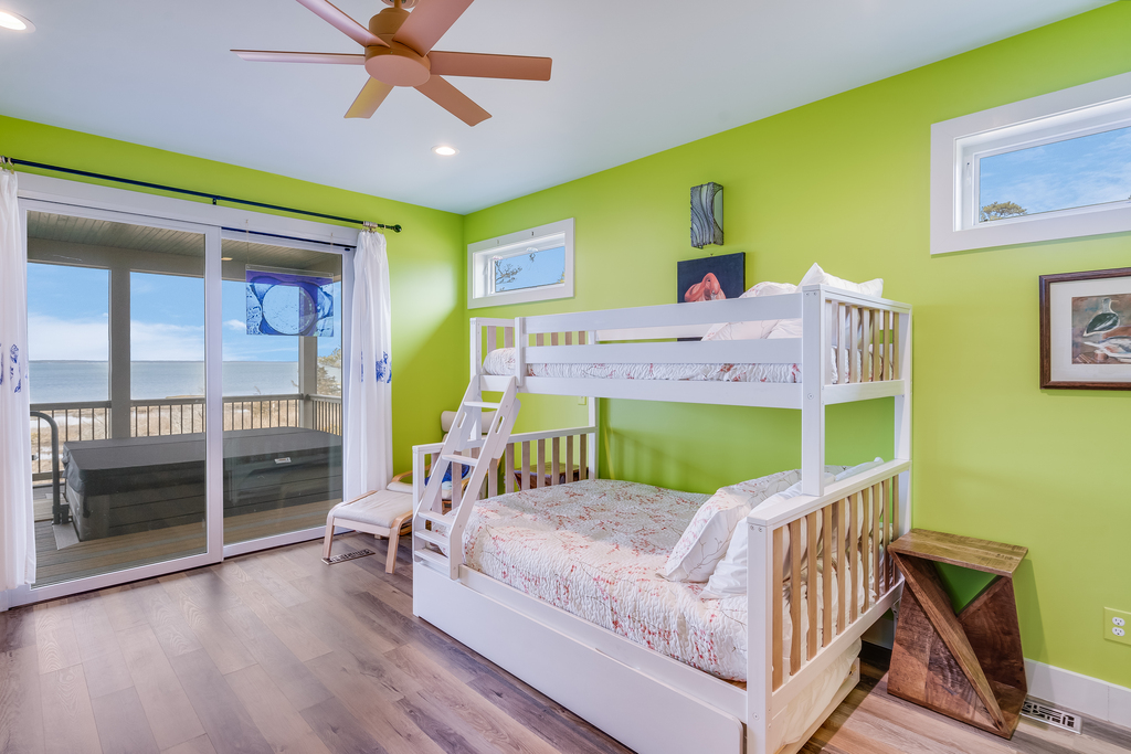 Bedroom 2 also has great Views and Private Access to the Porch - the Hot Tub is just out your door!