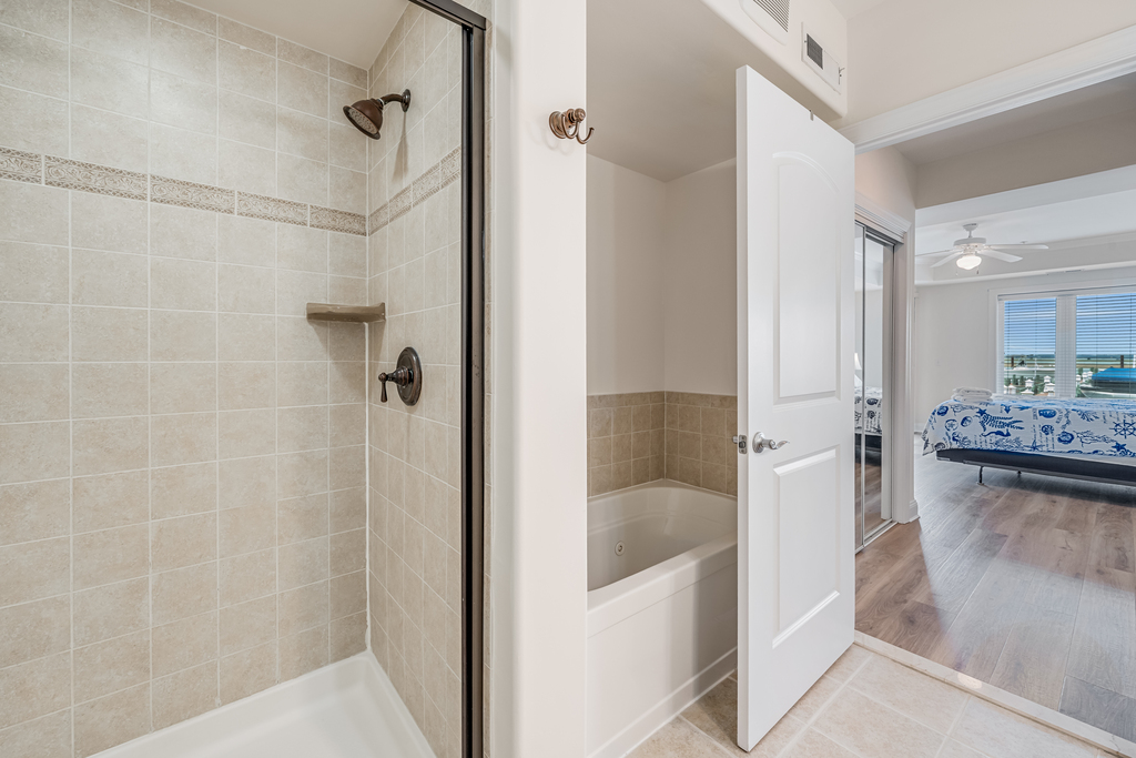 Walk-in Shower and Soaking Tub in Master Bath.