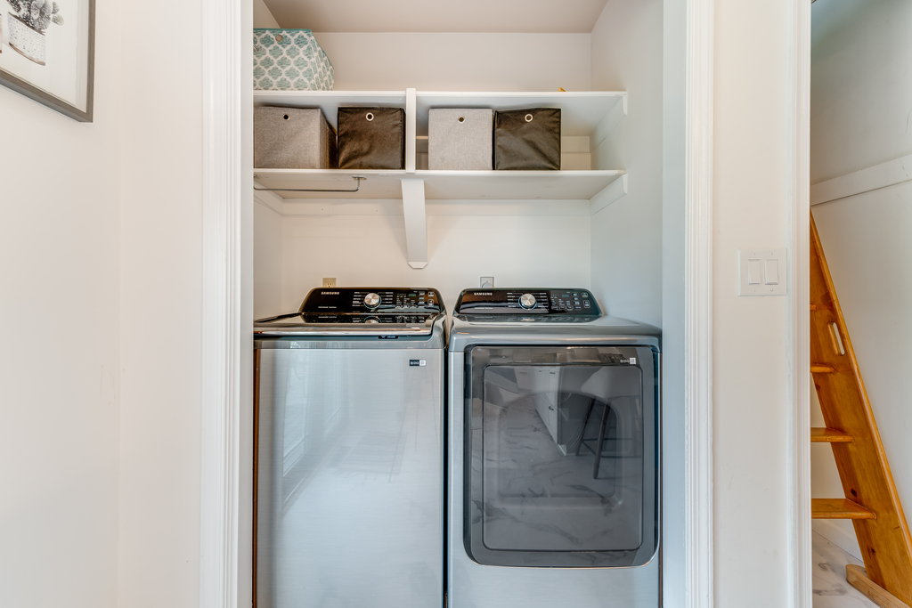 Full Size Washer and Dryer for your convenience.