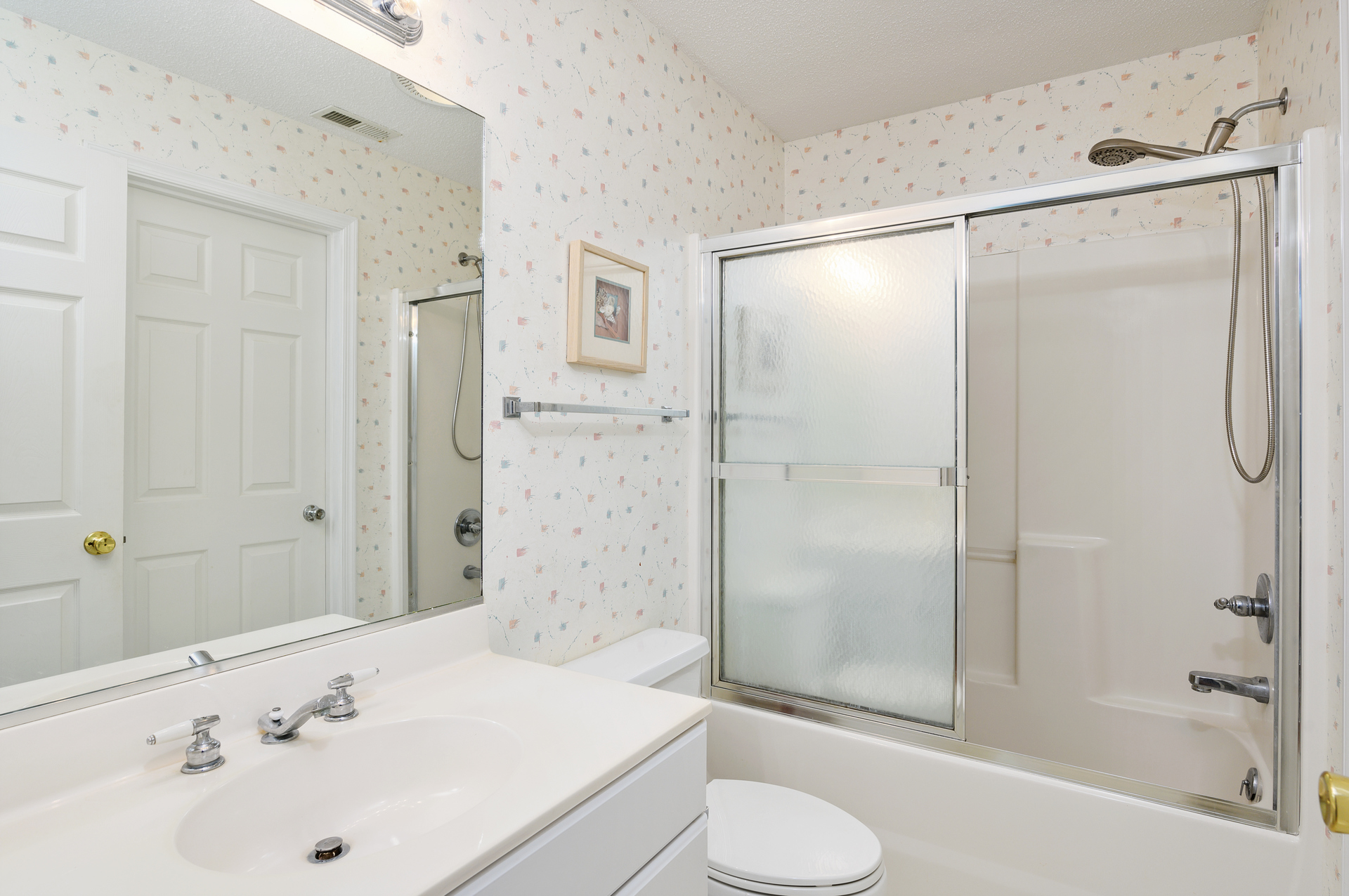 The second bath has a convenient Shower/Tub Combo