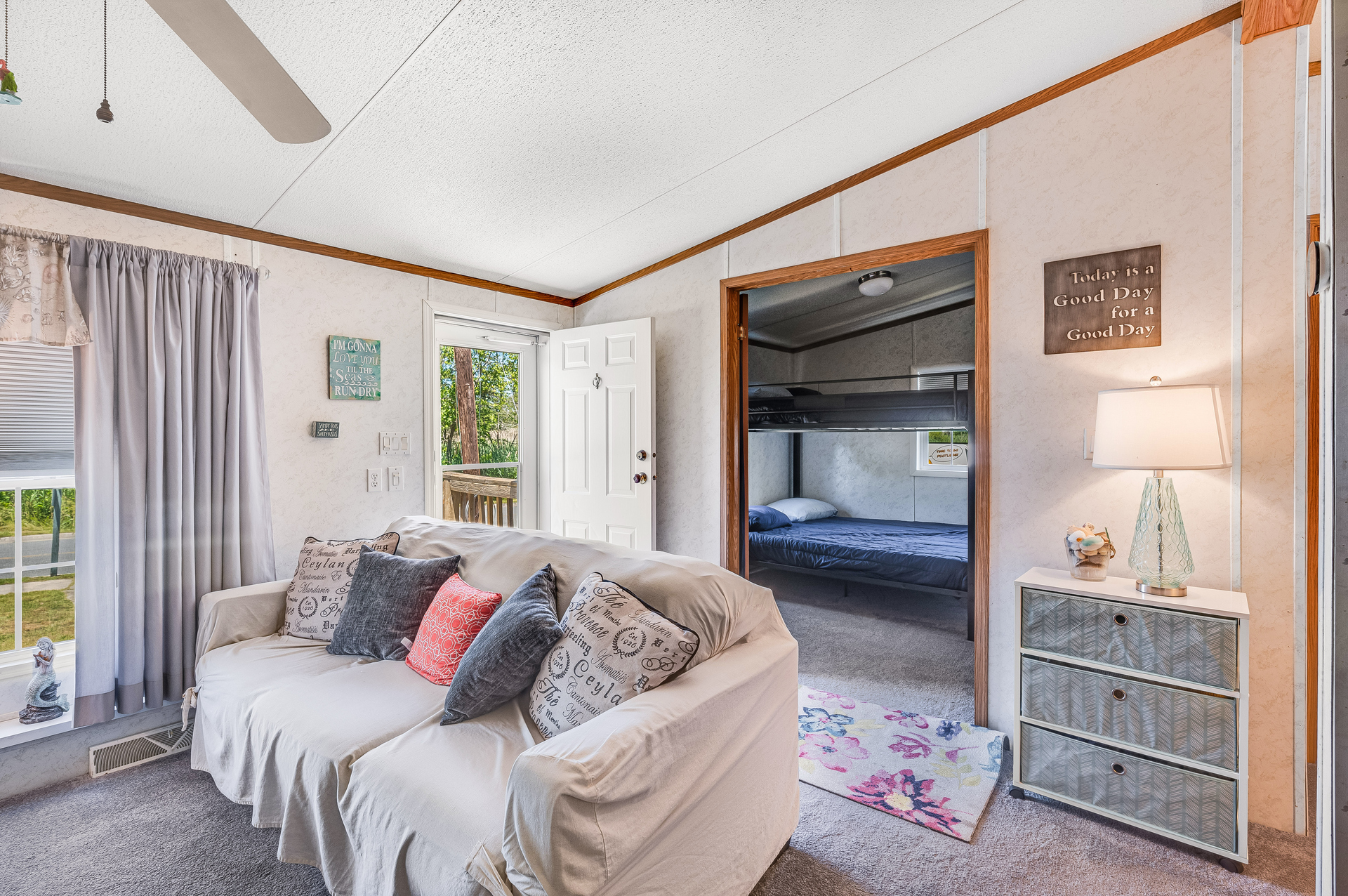 Comfy furnishings and plenty of room to kick back and relax.