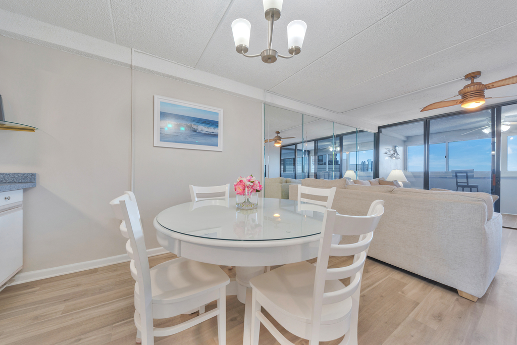 Gather at the Dining table for a home-cooked Family meal.