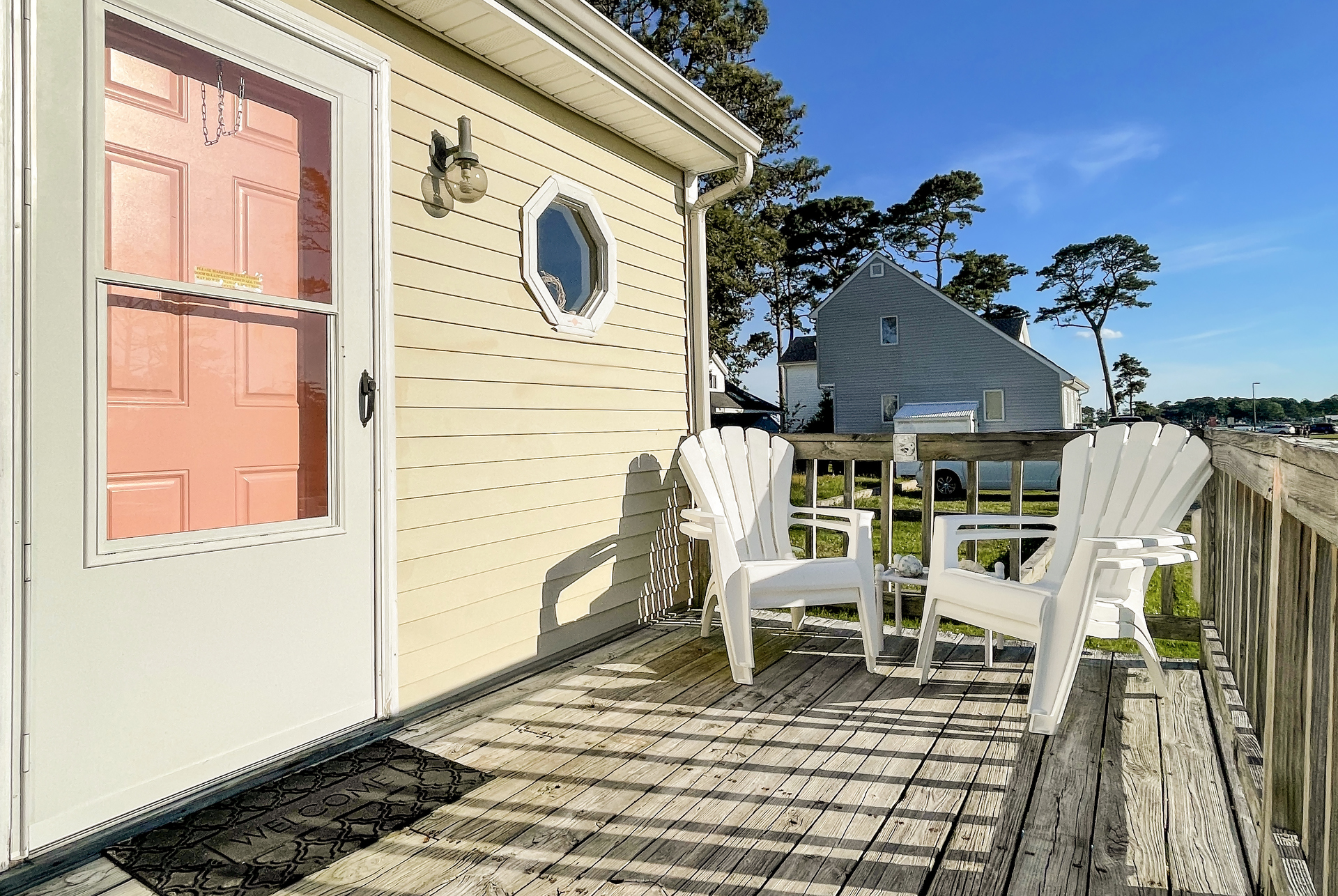 Relax on the Deck and take in that salty, sweet sea breeze.