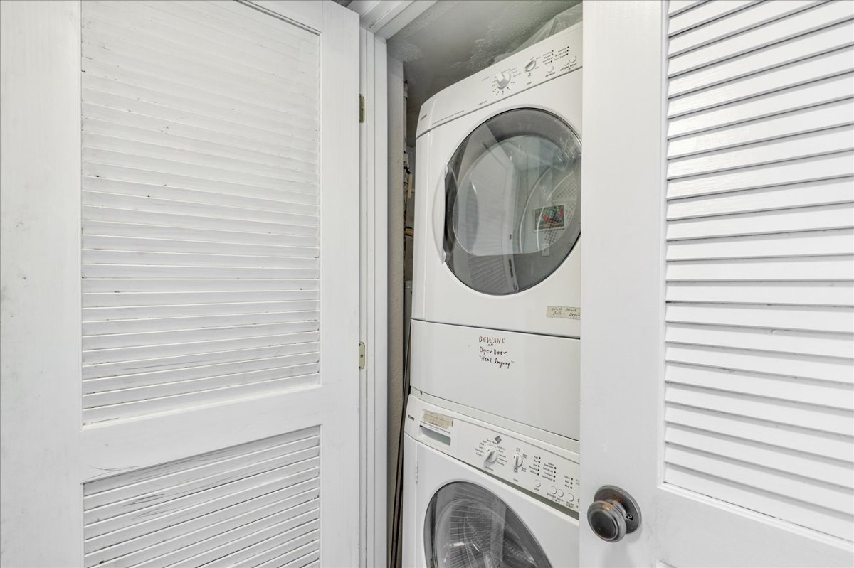Stackable washer and dryer in the home for your convivence