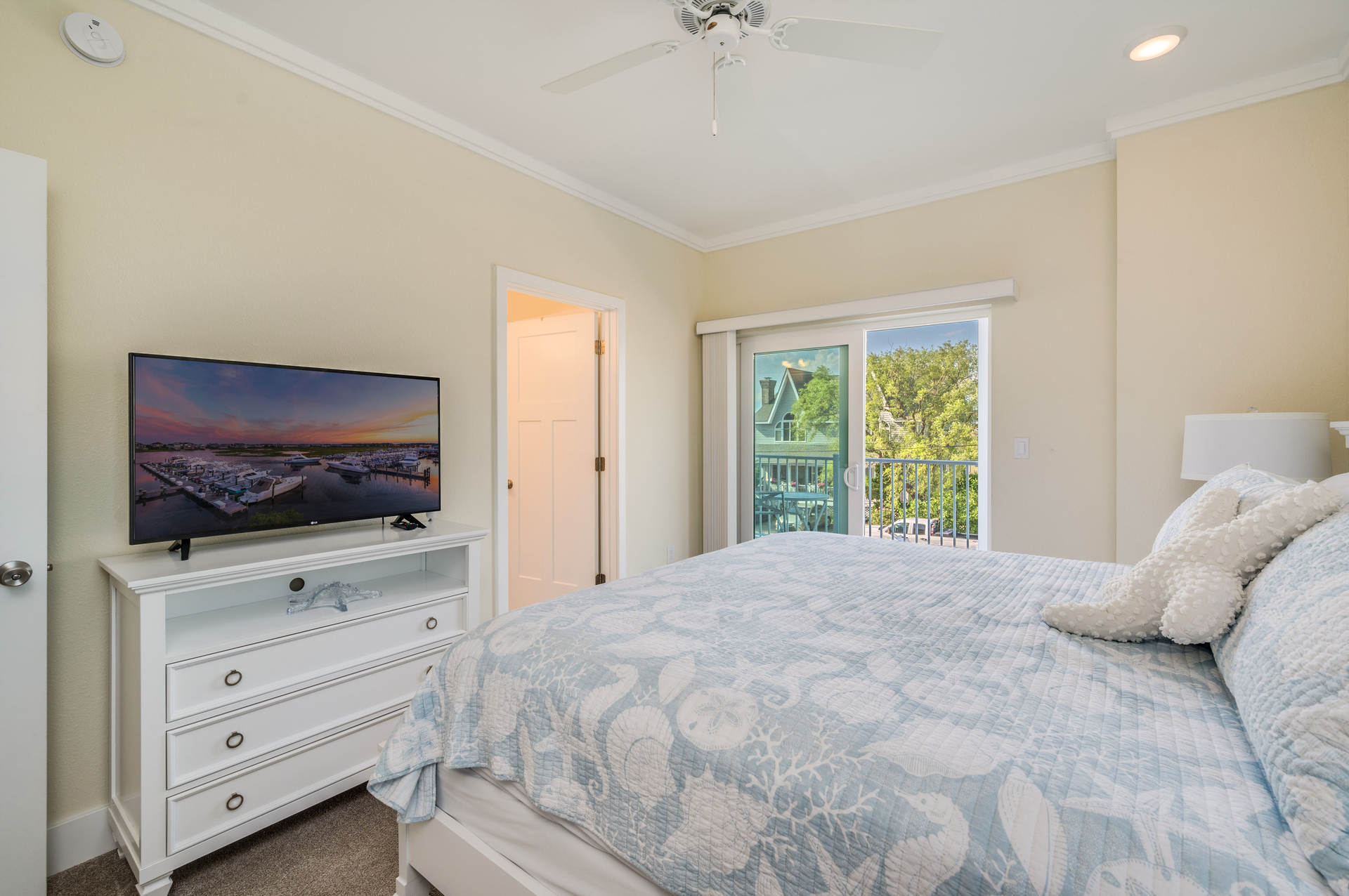 Melt into the Pluch King Bed and enjoy a movie as you drift off to sleep!