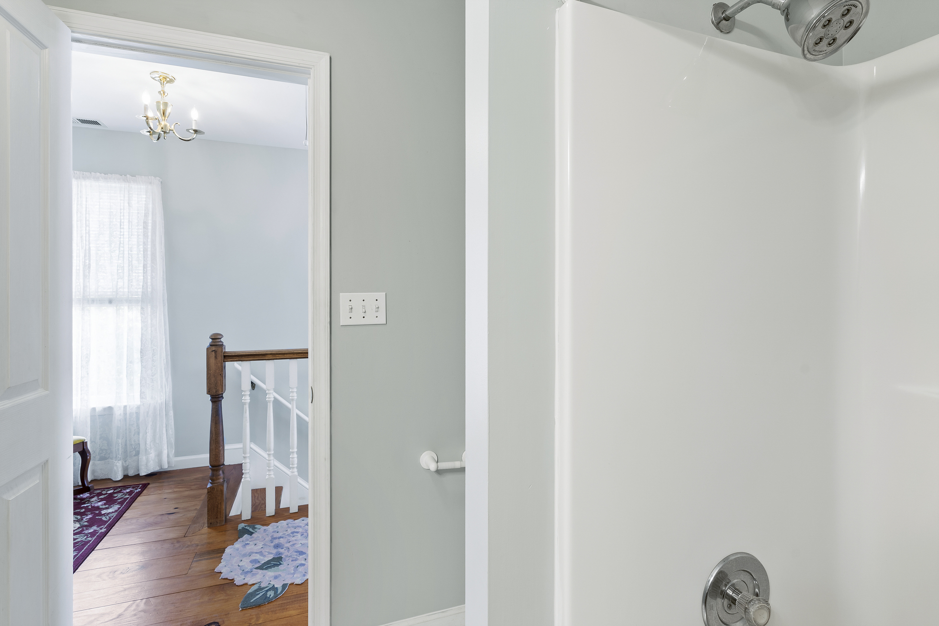 Upstairs is a Full Bath with a Tub/Shower Combo.