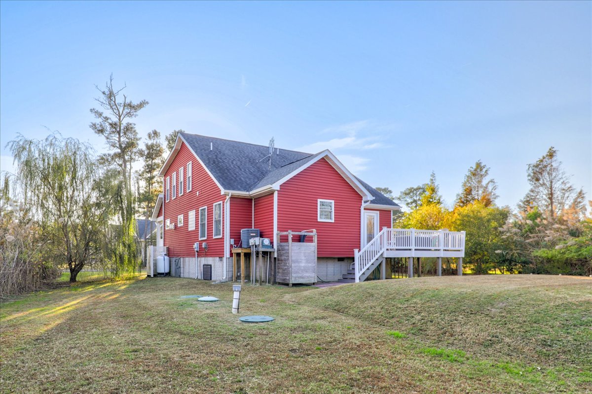 Carriage House sits on a large lot with room to play.