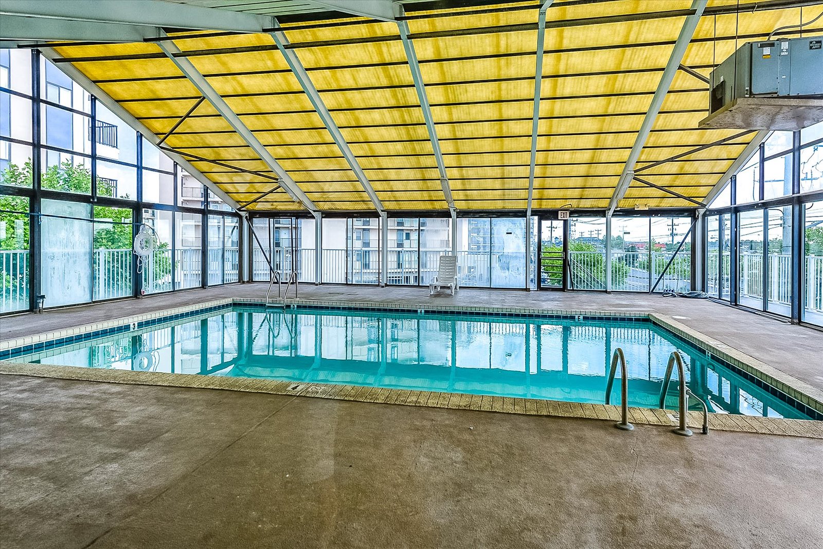 Rain or shine, take a refreshing dip in the beautiful community indoor pool facility.