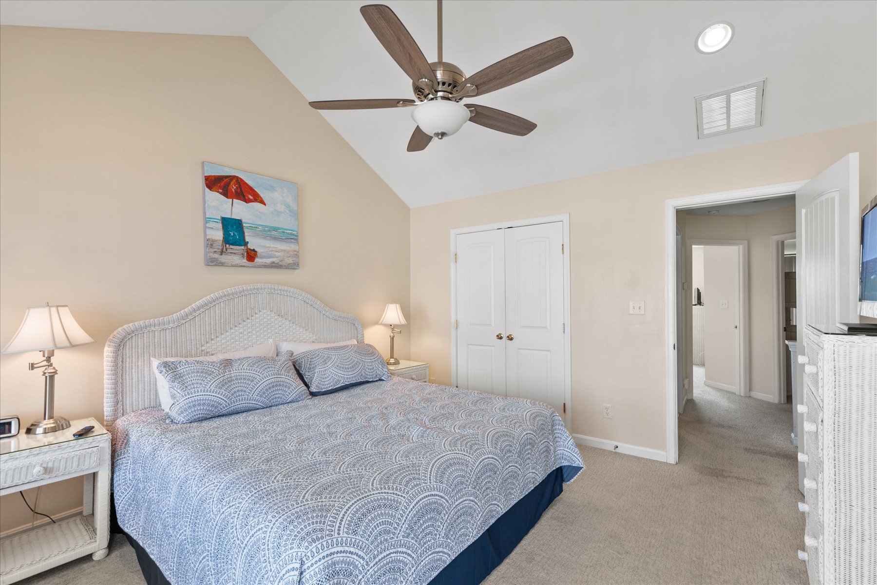 The Primary offers a King Bed.