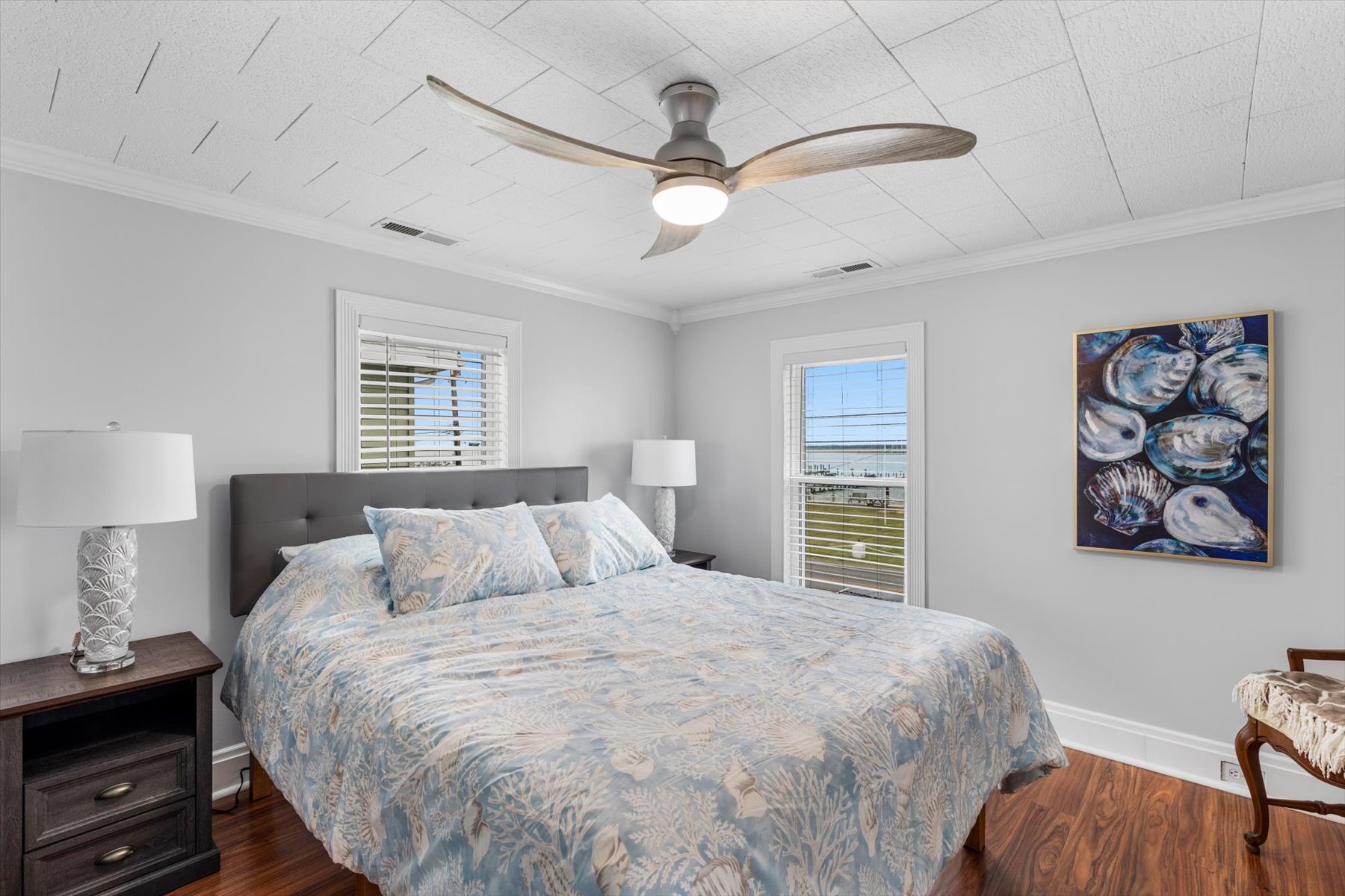 Down the Hall, Bedroom 3 has a Queen Bed and fabulous Bay Views.