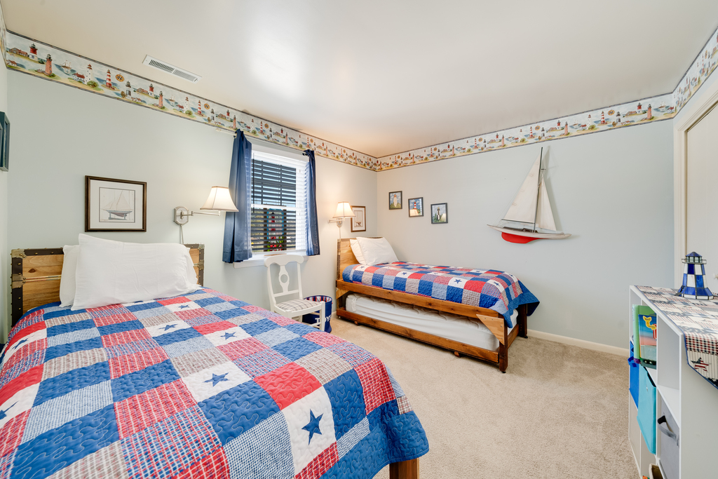 Bedroom 2 is on the 2nd Level with 2 Twins.