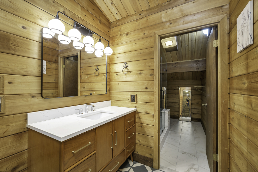 Beautifully Renovated Full Bath stretches across the entire upstairs!